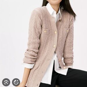 NWT Ann Taylor Cable Knit Cardigan Sweater - Beige